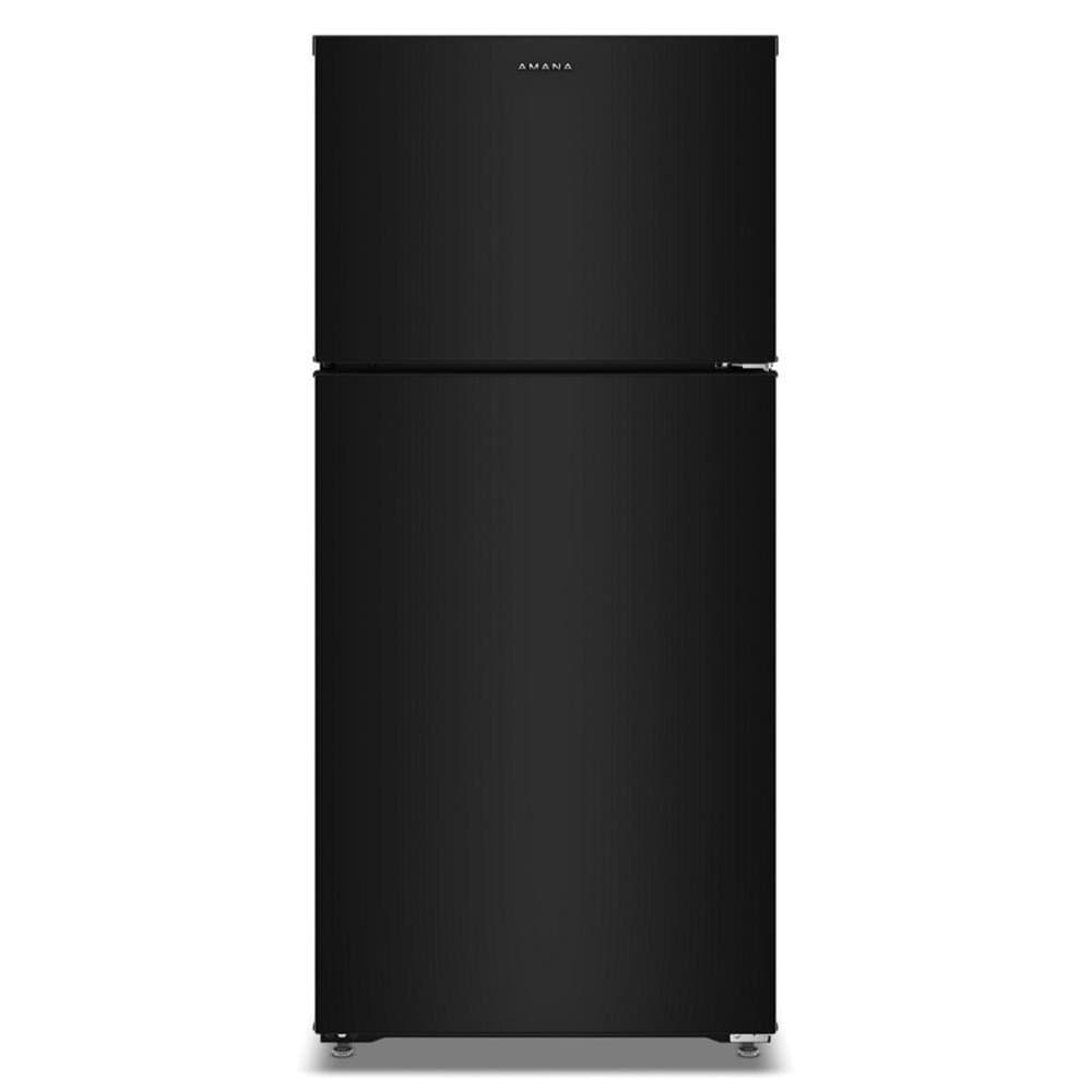 Amana - 28 in. Wide 14 cu. ft. Top-Freezer Refrigerator With A Large Crisper Drawer - Black
