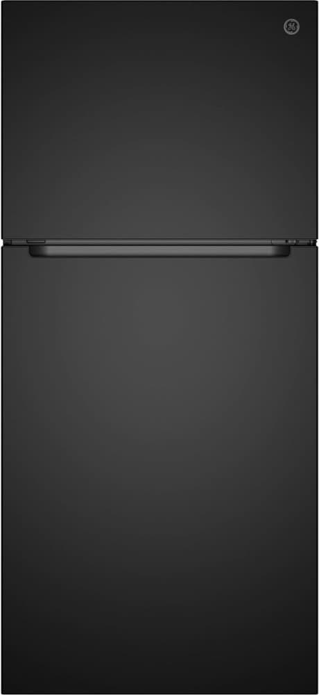 GE - 30 in. Wide 19 Cu. Ft. Garage Ready Freestanding Top Freezer Refrigerator with Bright LED Lighting - Black
