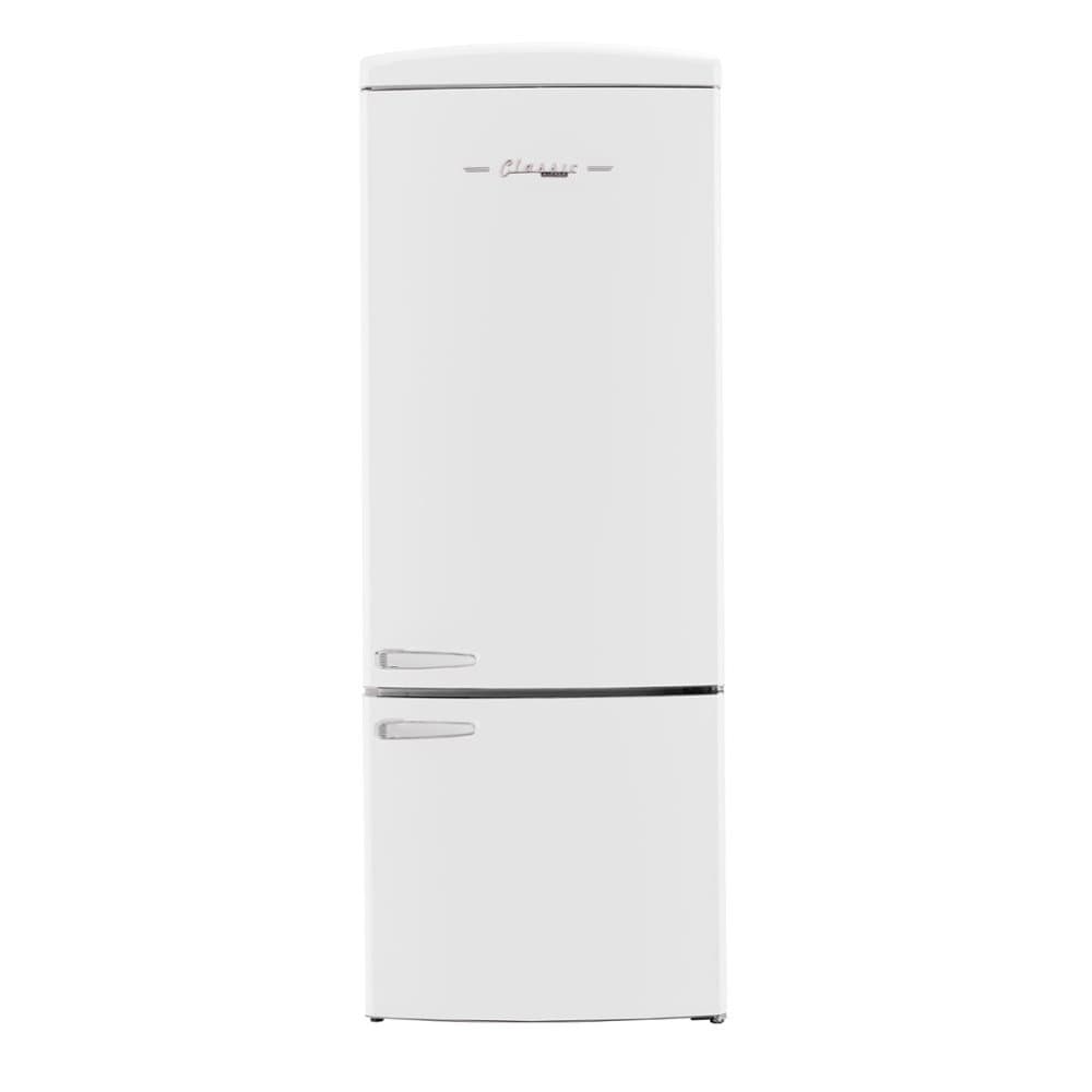 Unique Appliances - 28 in. Wide Classic Retro 16.7 cu.ft Bottom Freezer Counter Depth Refrigerator - Marshmallow White