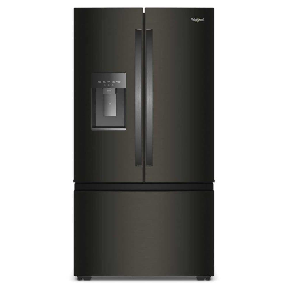 Whirlpool - 36 in. Wide 23.4 cu. ft. 3-Door French Door Counter-Depth Refrigerator - Black Stainless Steel