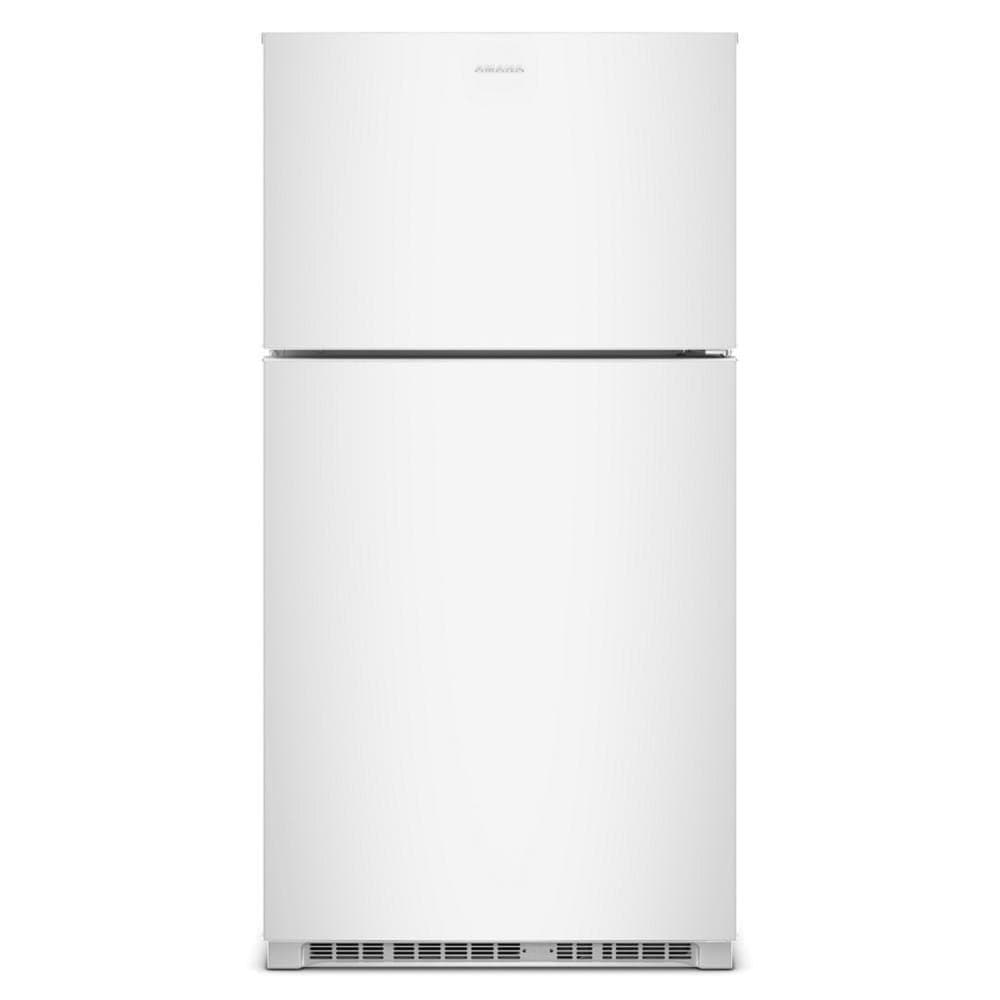 Amana - 33 in. Wide 21.3 cu. ft. Top-Freezer Refrigerator With Dual Crisper Drawers - White