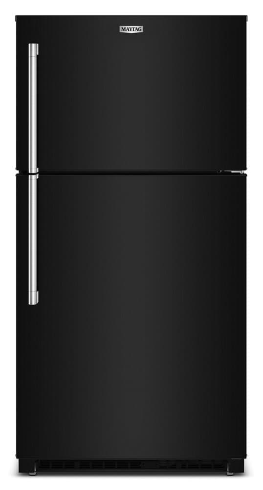 Maytag - 33 in. Wide 21 cu. ft. Top-Freezer Refrigerator with Garage Mode - Black