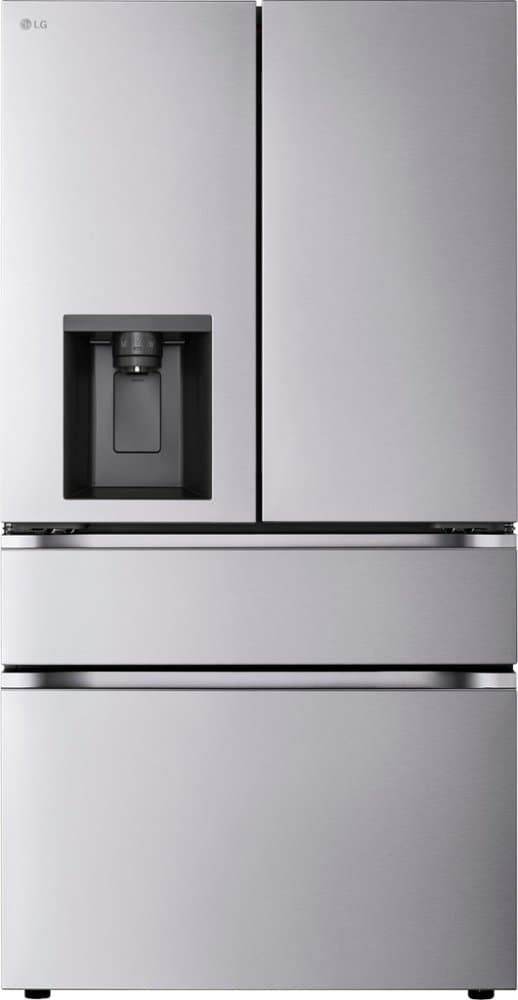 LG - 36-in Wide Standard-Depth MAX 28.6 Cu. Ft. 4-Door French Door Smart Refrigerator with Full Convert Drawer - PrintProof Stainless Steel Look