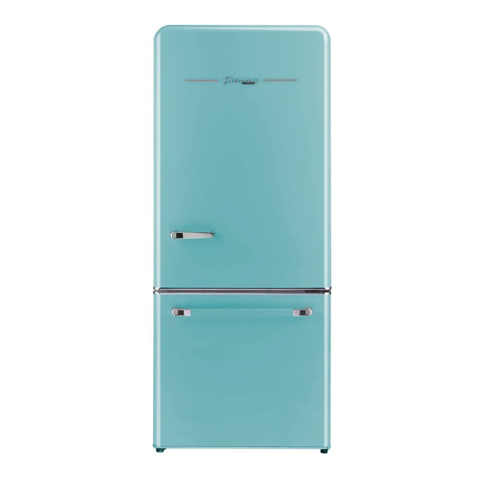 Unique Appliances - 30 in. Wide Classic Retro 30 in 17.7 cu. ft. Frost Free Retro Bottom Freezer Refrigerator - Ocean Mist Turquoise