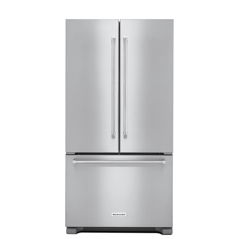 KitchenAid - 36 in. Wide 22 cu. ft. Counter Depth French Door Refrigerator with Interior Dispense - Stainless Steel