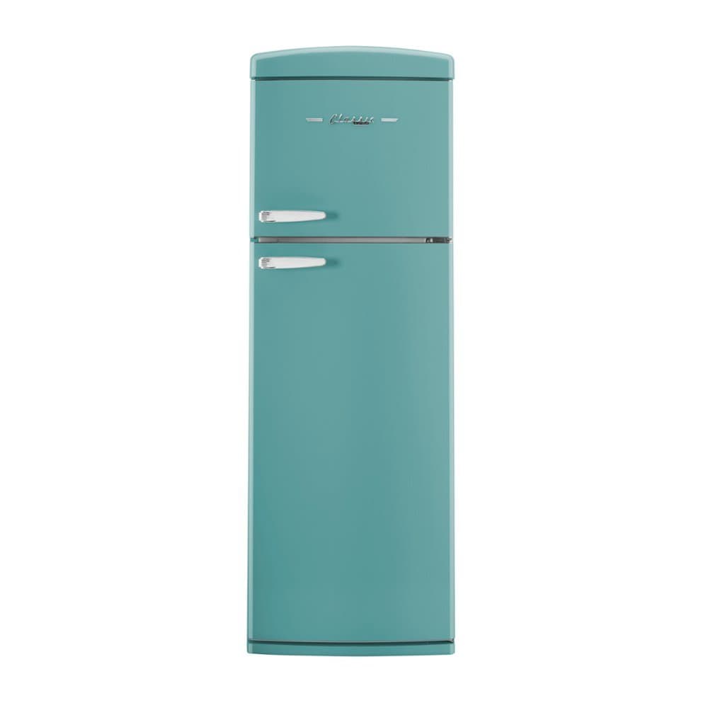 Unique Appliances - 24 in. Wide Classic Retro 11 cu.ft. Top Freezer Refrigerator - Ocean Mist Turquoise