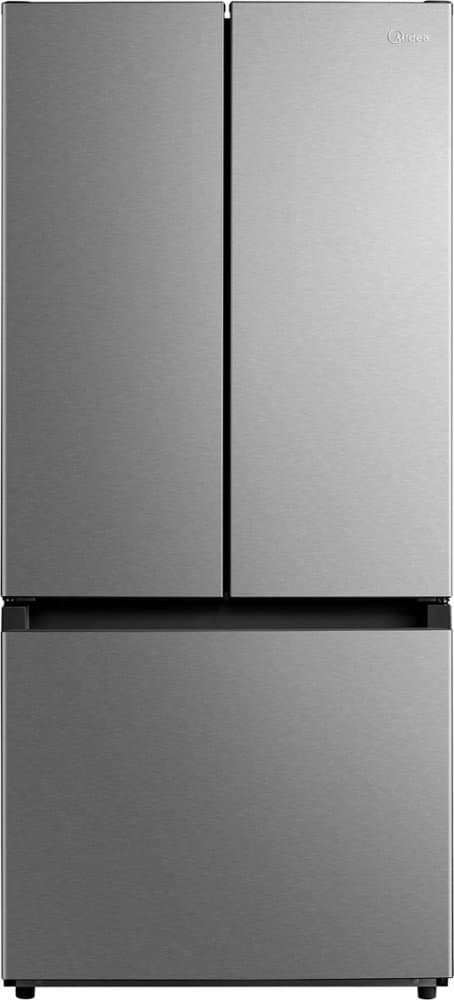 Midea - 30-in Wide 18.4 Cu. Ft. French Door Refrigerator with Gallon-Sized Door Bins, Ice Maker Ready - Stainless Steel