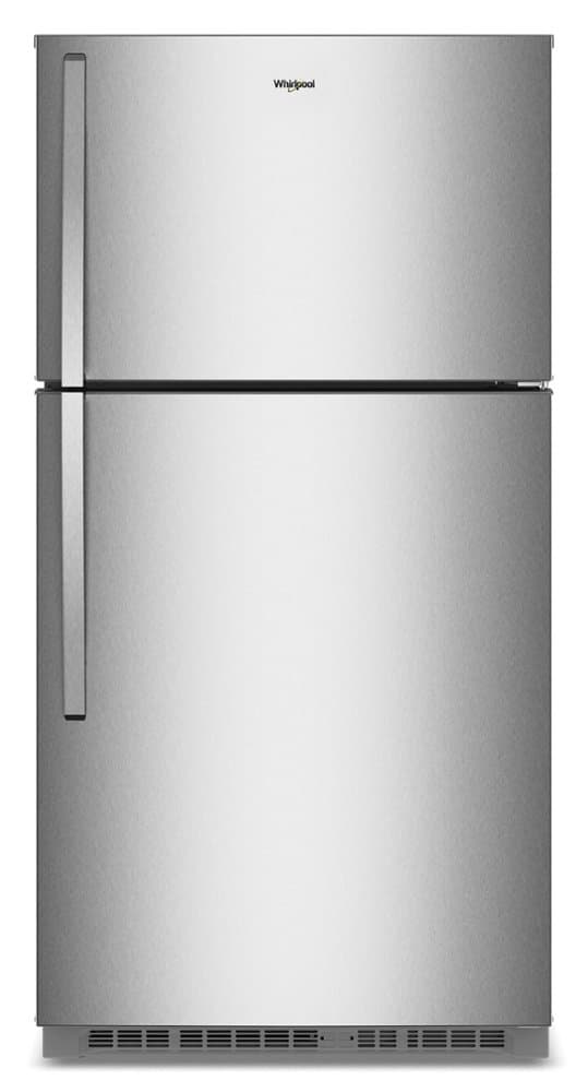 Whirlpool - 33 in. Wide 21.3 cu. ft. Top-Freezer Refrigerator with Total Coverage Cooling - Fingerprint-Resistant Stainless Finish