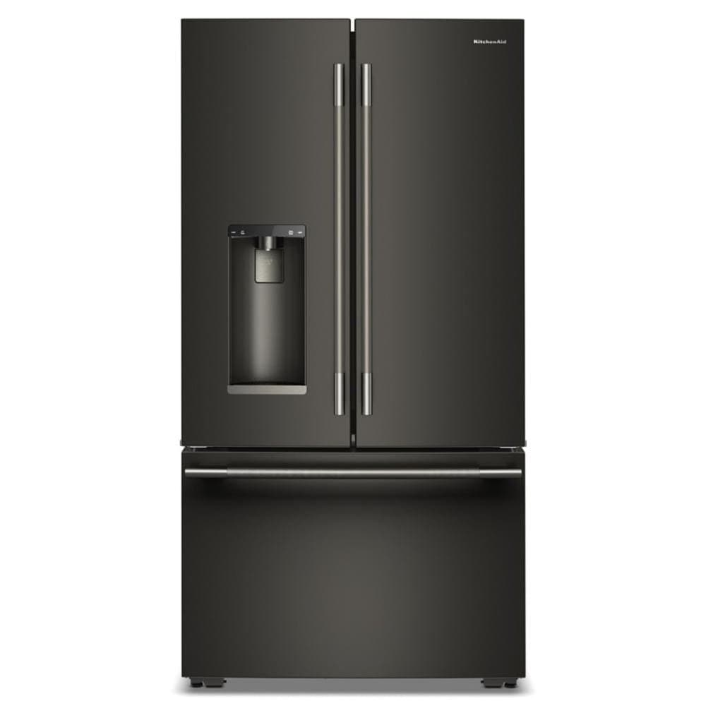 KitchenAid - Counter-Depth French Door Refrigerator with Intelligent Auto Fill - Black Ore