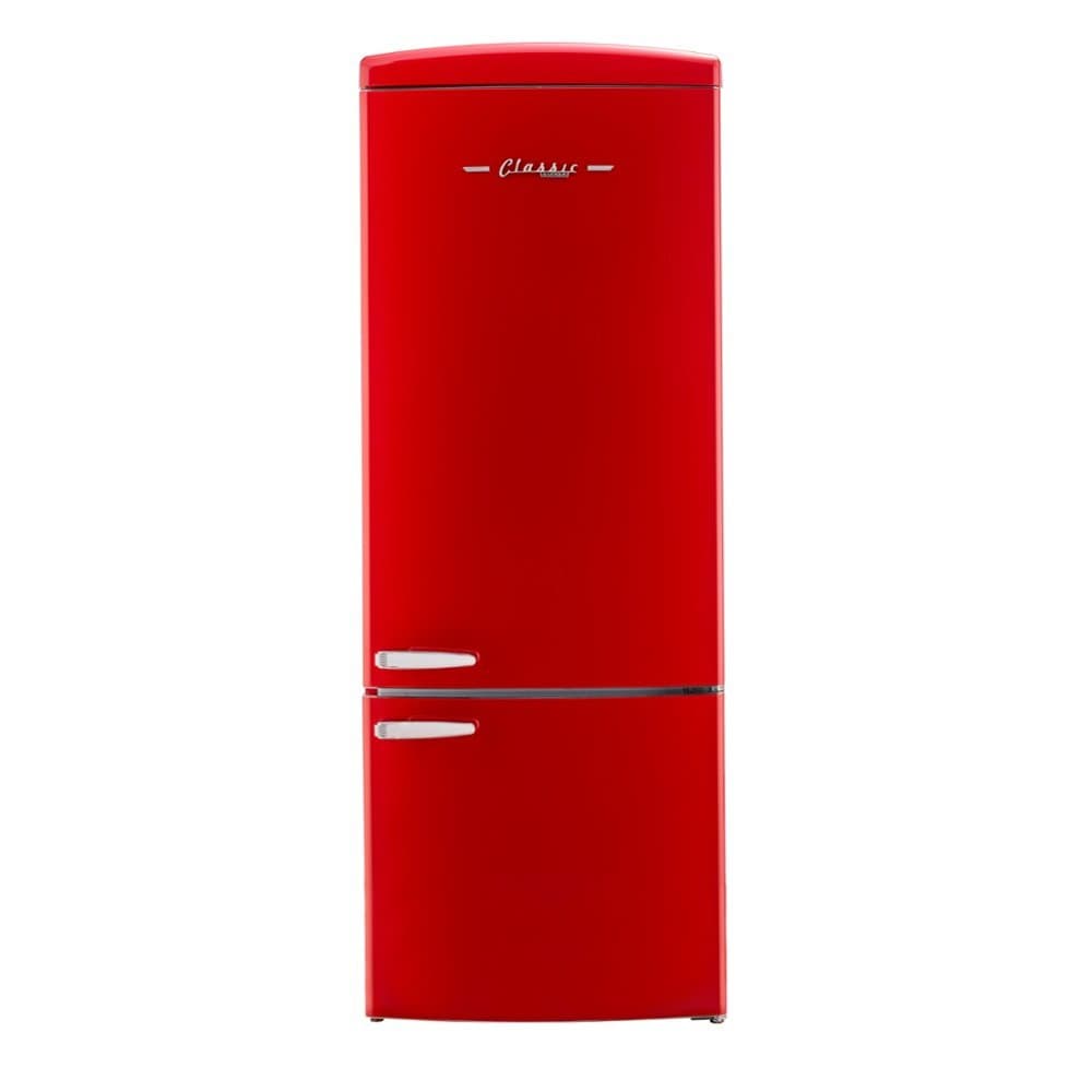 Unique Appliances - 28 in. Wide Classic Retro 16.7 cu.ft Bottom Freezer Counter Depth Refrigerator - Candy Apple Red