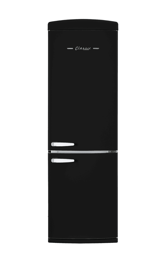 Unique Appliances - 24 in. Wide Classic Retro 23.8 in 11.7 cu. ft. Frost Free Retro Bottom Freezer Refrigerator ENERGY STAR - Matte Black