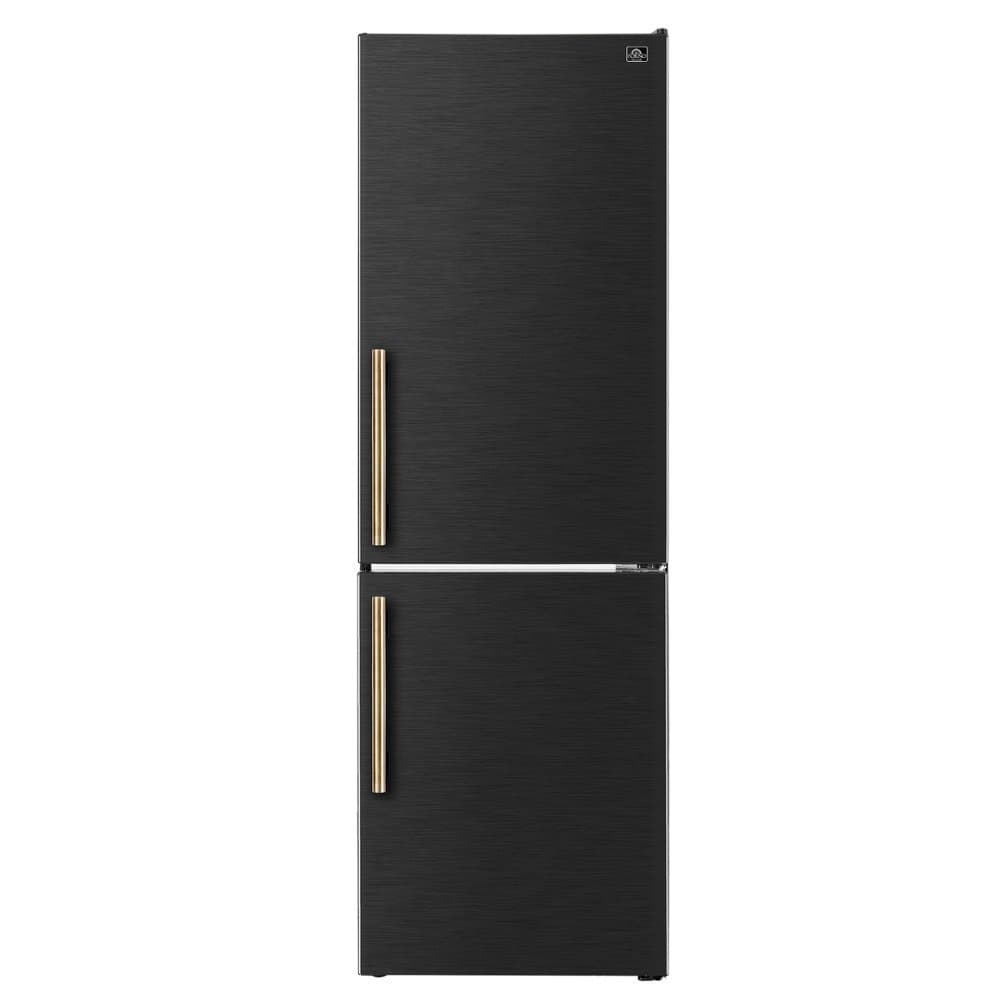 Forno Appliances - Custodia 10.3 Cu. Ft. 24" Counter-Depth Bottom Freezer Refrigerator with Right-Hinge Door and Total No Frost - Black