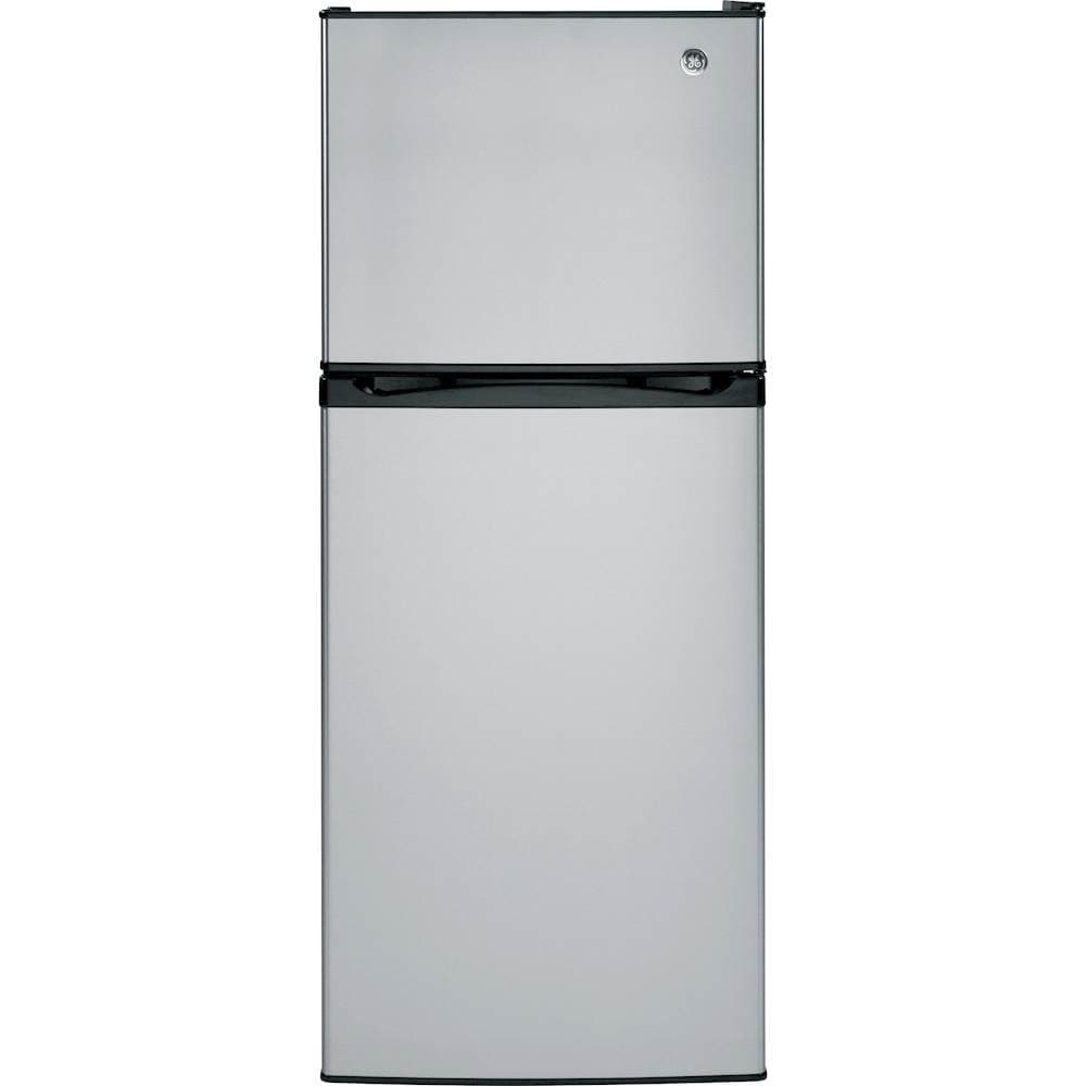 GE - 24 in. Wide 11.6 Cu. Ft. Top-Freezer Refrigerator with ENERGY STAR Certification - Stainless Steel