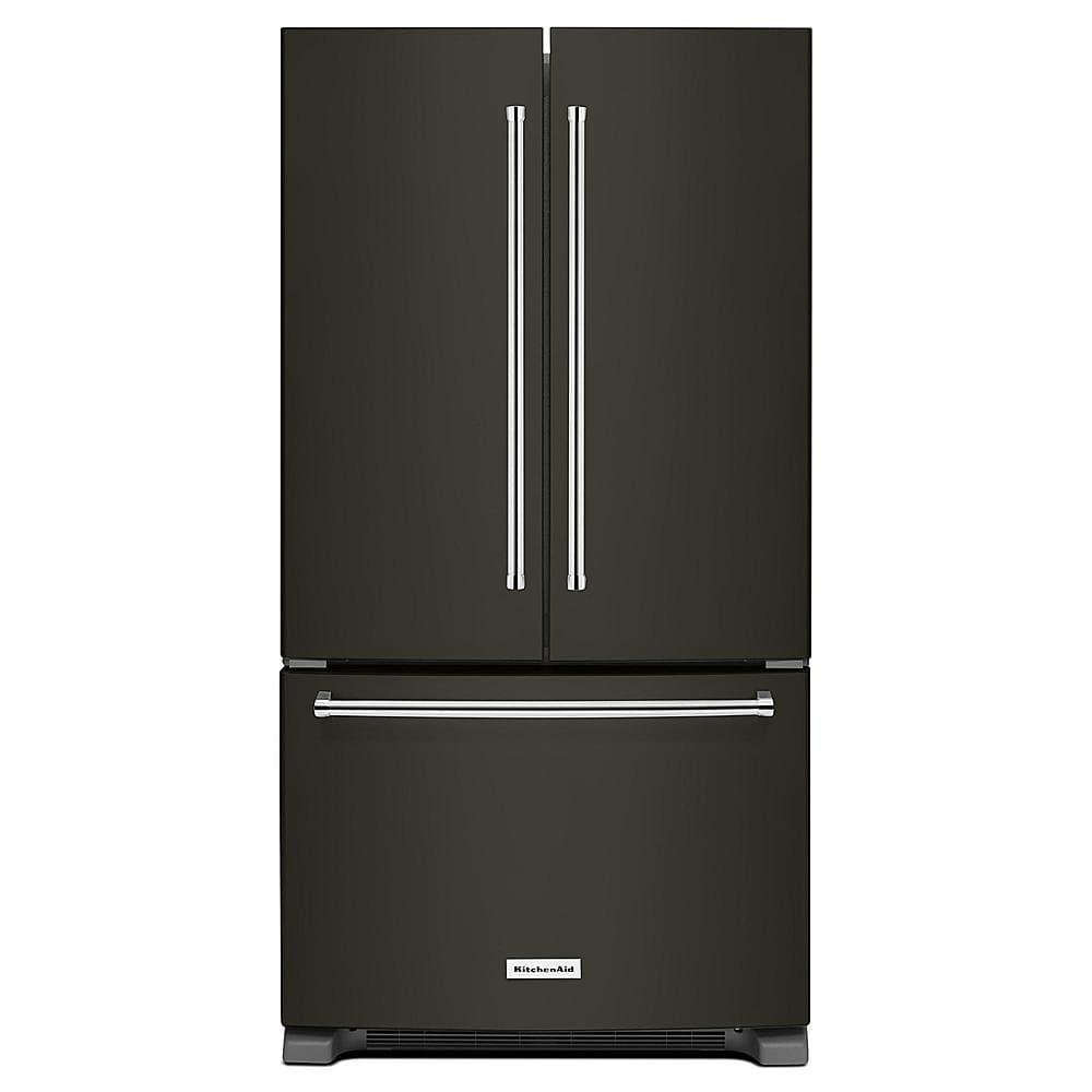 KitchenAid - 36 in. Wide 25 cu. ft. French Door Refrigerator with Interior Water Dispenser - Black Stainless Steel