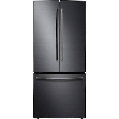 Samsung - 30 in. Wide 30" Wide, 22 cu. ft. French Door Fingerprint Resistant Refrigerator - Black Stainless Steel