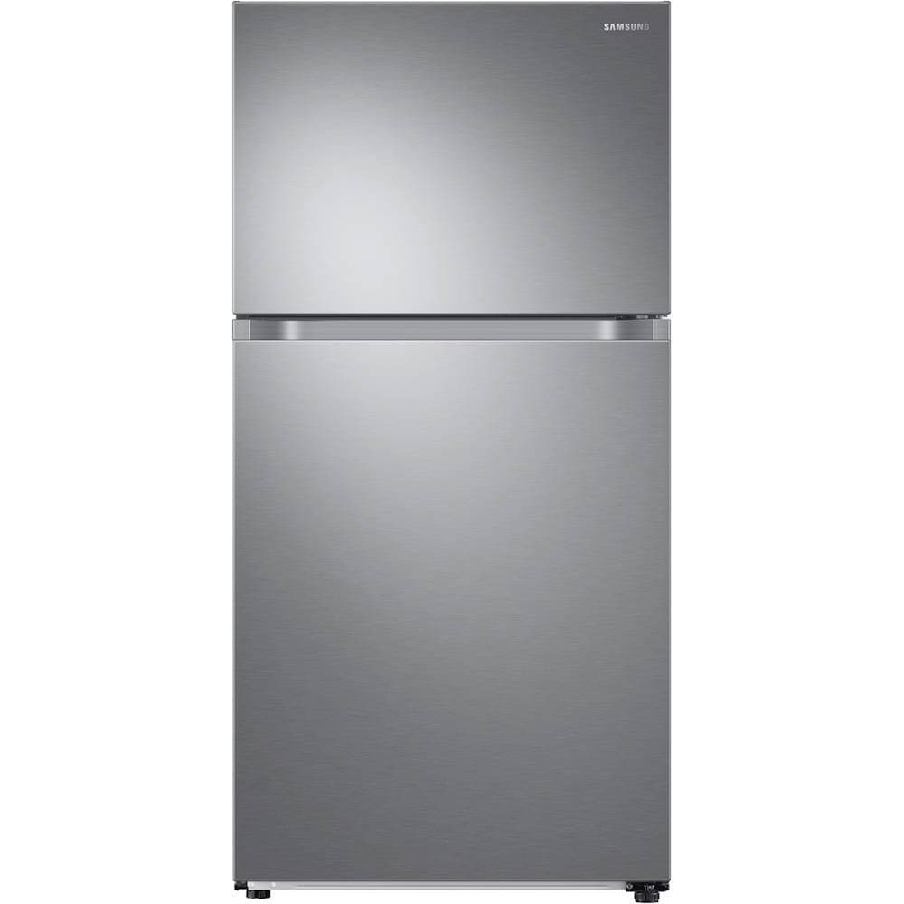 Samsung - 33 in. Wide 21.1 cu. ft. Top-Freezer Refrigerator with FlexZone - Stainless Steel
