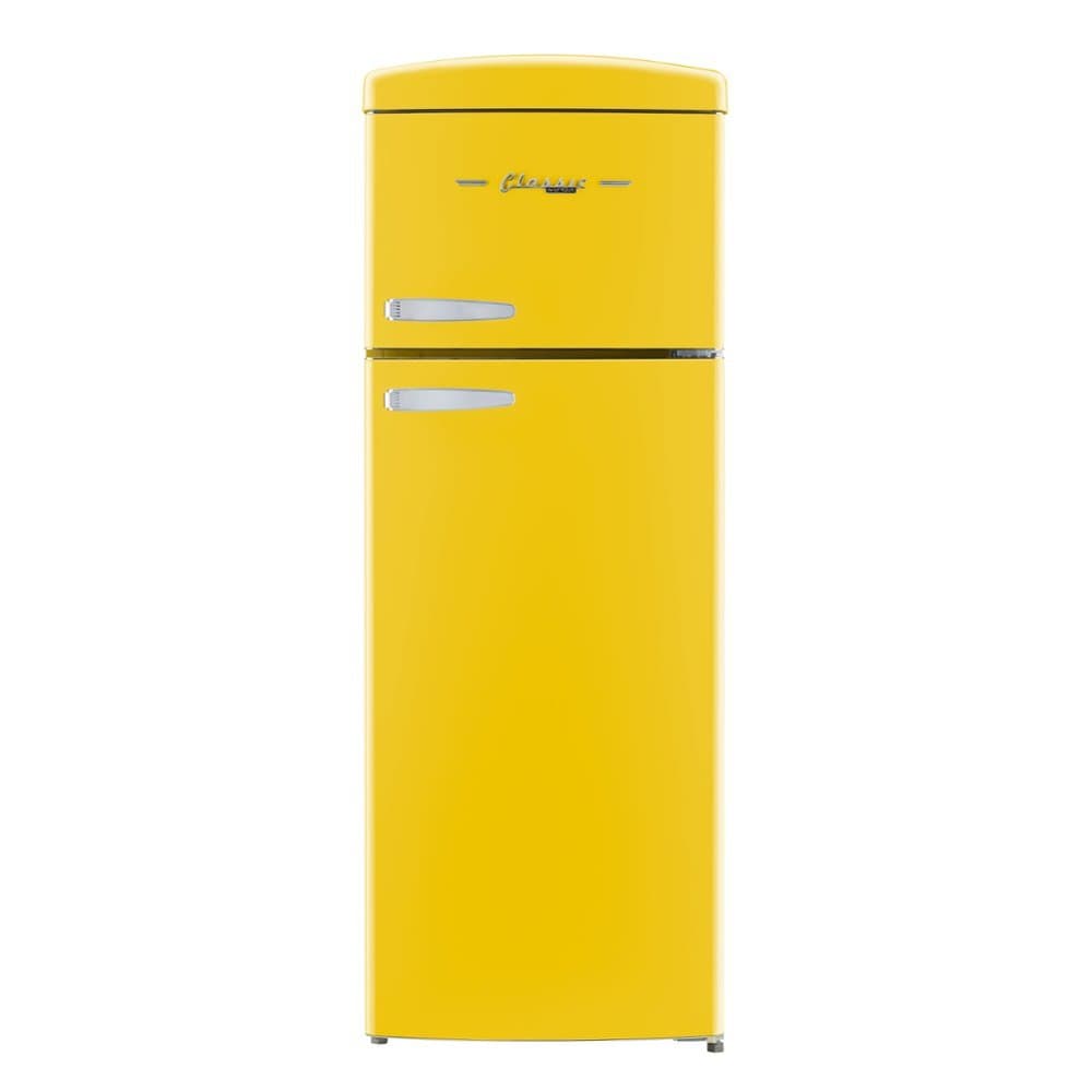 Unique Appliances - 21 in. Wide Classic Retro 7.5cu.ft Compact Top Freezer Refrigerator - Canary Yellow