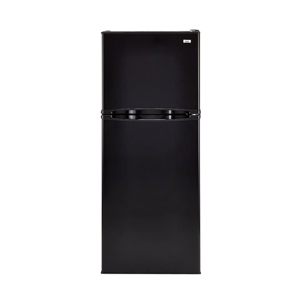 Haier - 24 in. Wide 9.8 Cu. Ft. Top-Freezer Refrigerator with Adjustable Spill-Proof Glass Shelves - Black