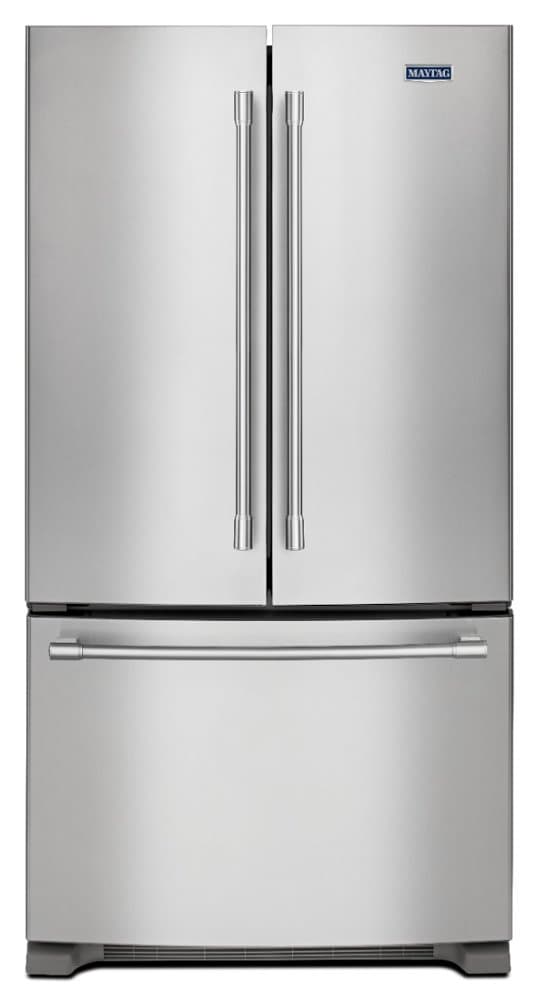Maytag - 36 in. wide 20 cu. ft. French Door Refrigerator with PowerCold Feature - Stainless Steel