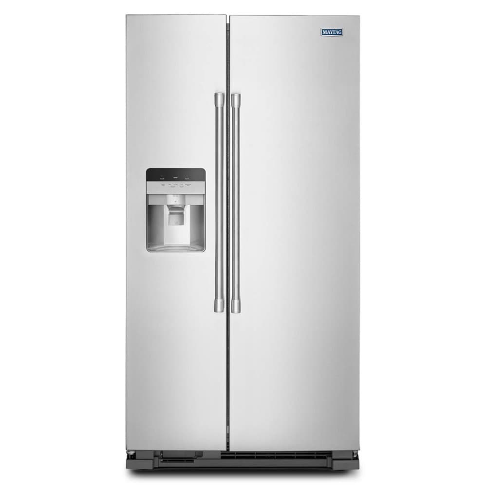 Maytag - 36 in. Wide 24.5 cu. ft. Side-by-Side Refrigerator - Fingerprint-Resistant Stainless Finish