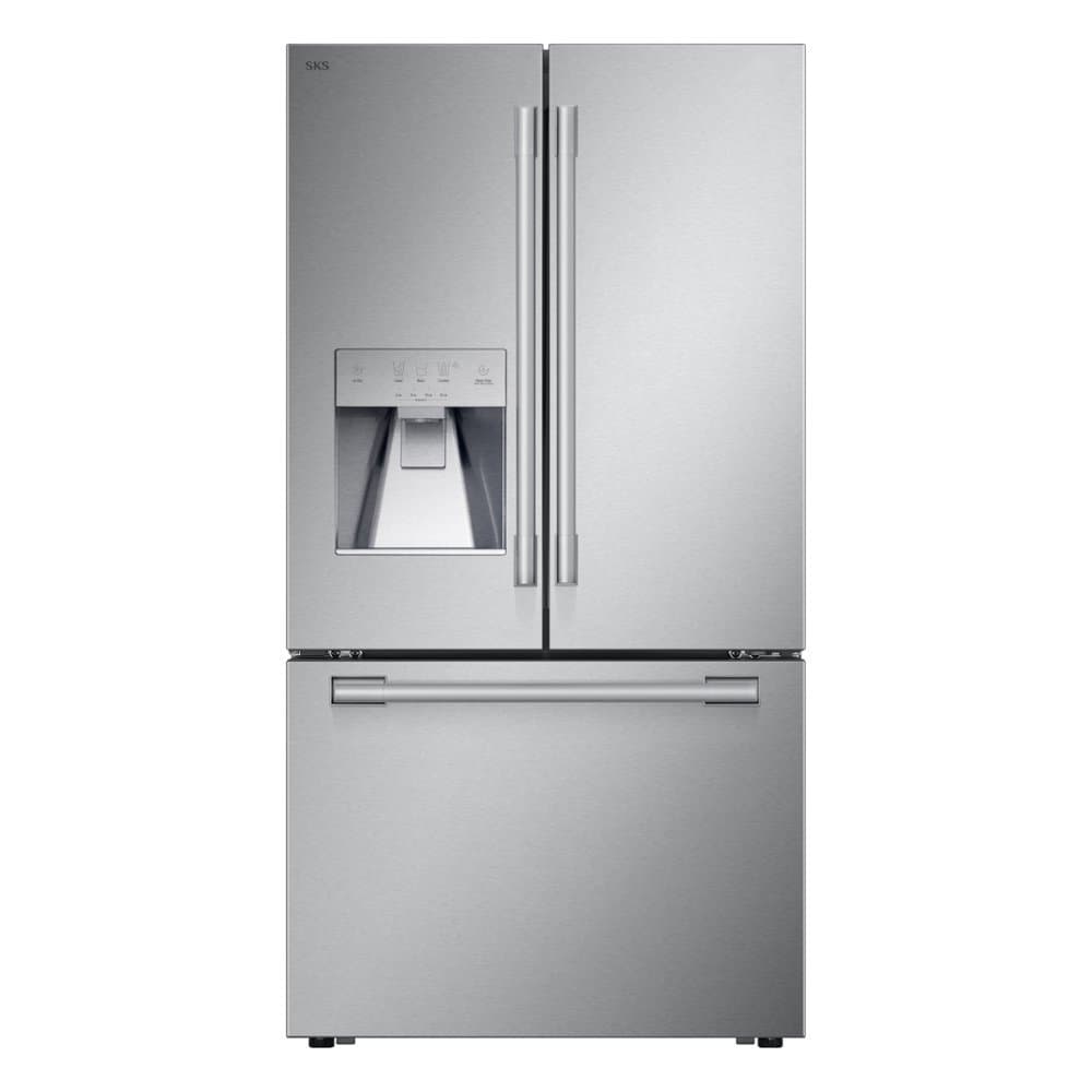 SKS - 36-inch 25.5 Cu. Ft. Smart Counter-Depth French Door Bottom Freezer Refrigerator with Craft Ice - Stainless Steel