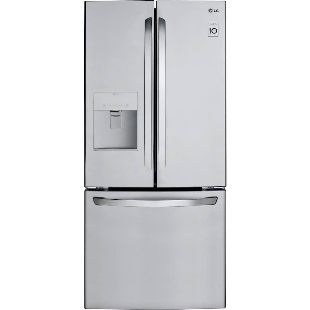 LG - 30-in Wide 21.8 Cu. Ft. French Door Refrigerator with External Water Dispenser - Stainless Steel