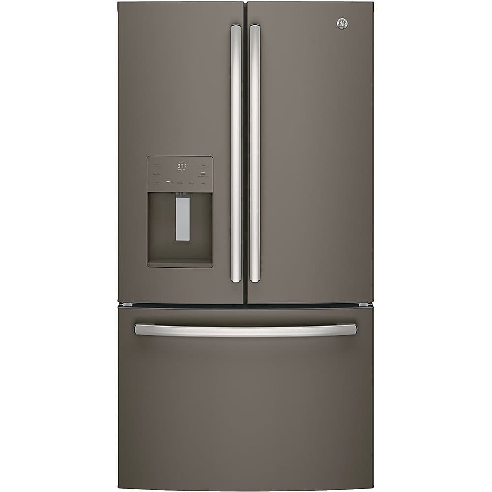 GE - 36 in. Wide 25.6 Cu. Ft. French Door Refrigerator with In-Door Ice Maker - Slate