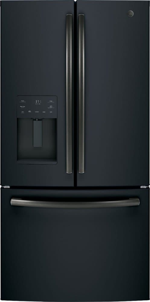 GE - 36 in. Wide 25.6 Cu. Ft. French Door Refrigerator with In-the-Door Ice Maker - Black Slate