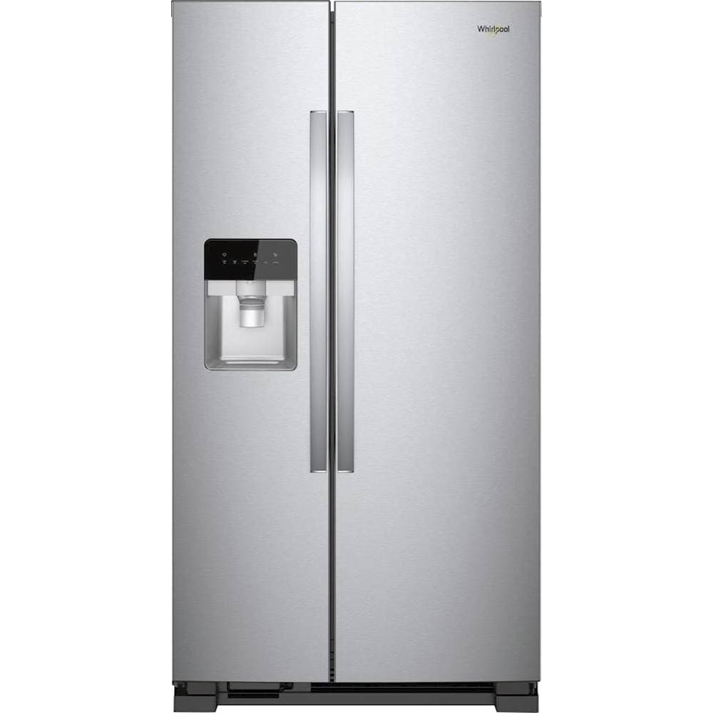 Whirlpool - 33 in. Wide 21.4 cu. ft. Side-by-Side Refrigerator - Monochromatic Stainless Steel