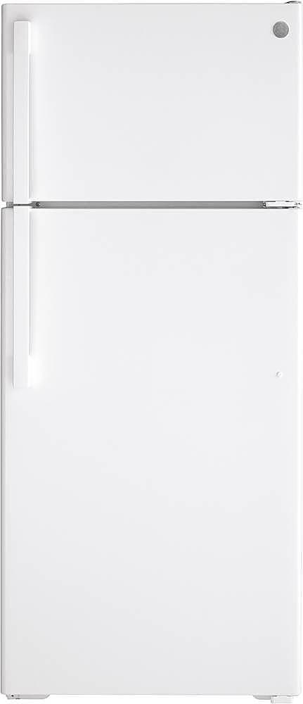 GE - 28 in. Wide 17.5 Cu. Ft. Top-Freezer Refrigerator with LED Interior Lighting - White