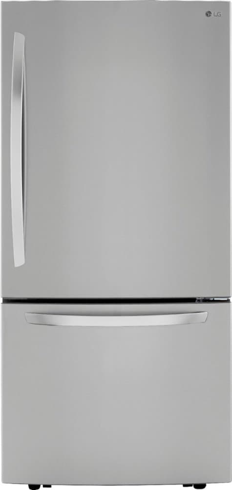 LG - 33-in Wide 25.5 Cu. Ft. Bottom Freezer Refrigerator with Ice Maker - Stainless Steel