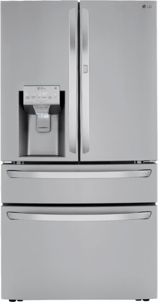 LG - 36-in 22.5 Cu. Ft. 4-Door French Door-in-Door Counter-Depth Smart Refrigerator with Craft Ice - Stainless Steel