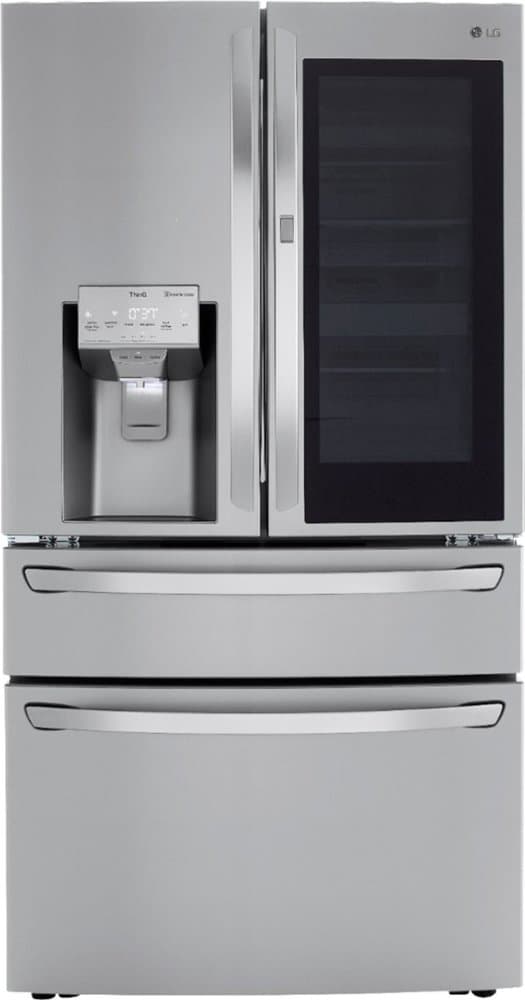LG - 36-in Wide 22.5 Cu. Ft. 4-Door French Door-in-Door Counter-Depth Smart Refrigerator with Craft Ice - Stainless Steel