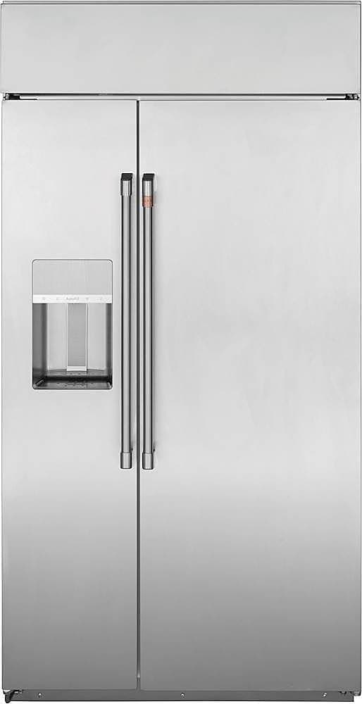 Café - 42 in. Wide 24.5 Cu. Ft. Side-by-Side Built-In Smart Refrigerator with Auto-Fill Dispenser - Stainless Steel