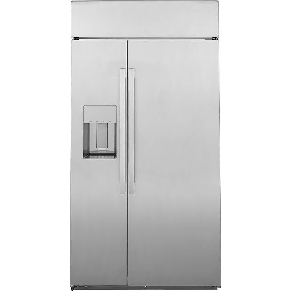 GE Profile - 48 in. Wide 28.7 Cu. Ft. Side-by-Side Built-In Smart Refrigerator with External Water & Ice Dispenser - Stainless Steel