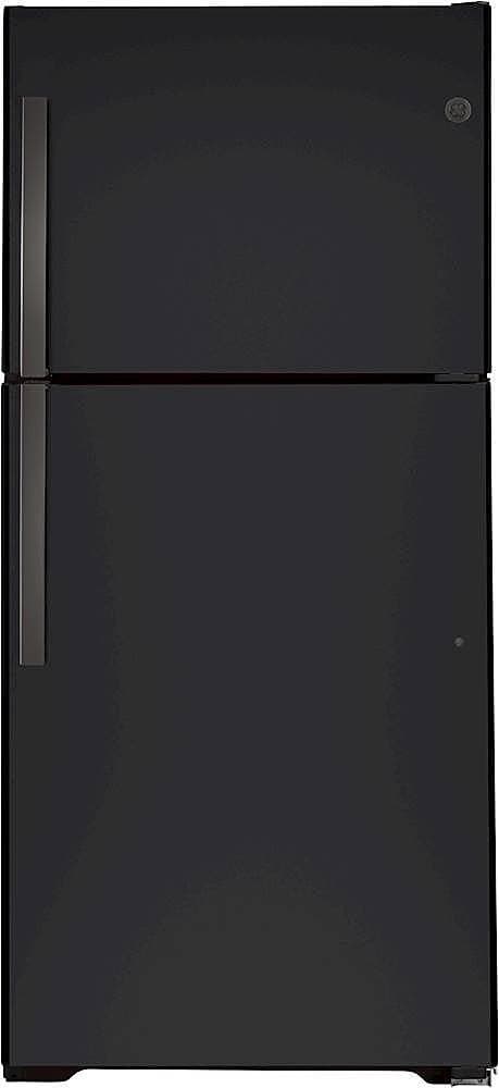 GE - 33 in. Wide 21.9 Cu. Ft. Top-Freezer Refrigerator with Garage Ready Performance from 38-110 Degrees Fahrenheit - Black Slate