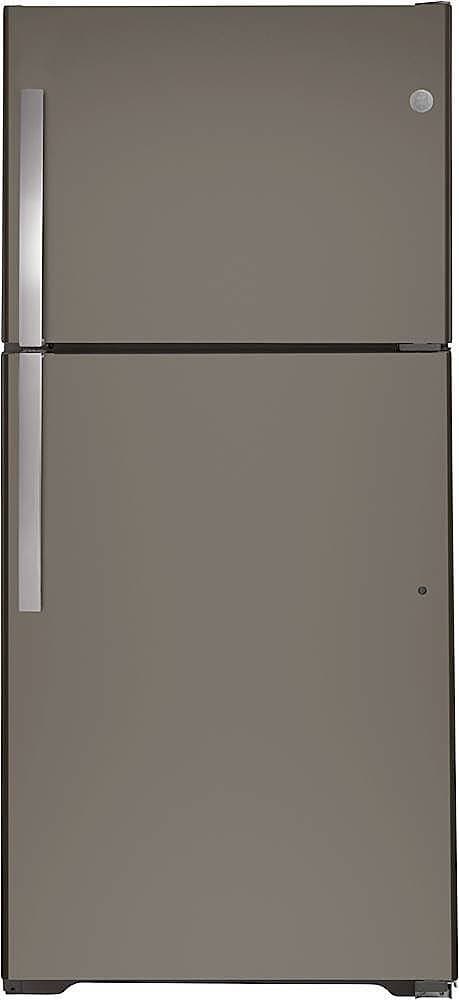 GE - 30 in. Wide 19.2 Cu. Ft. Top-Freezer Refrigerator with Garage Ready Design - Slate