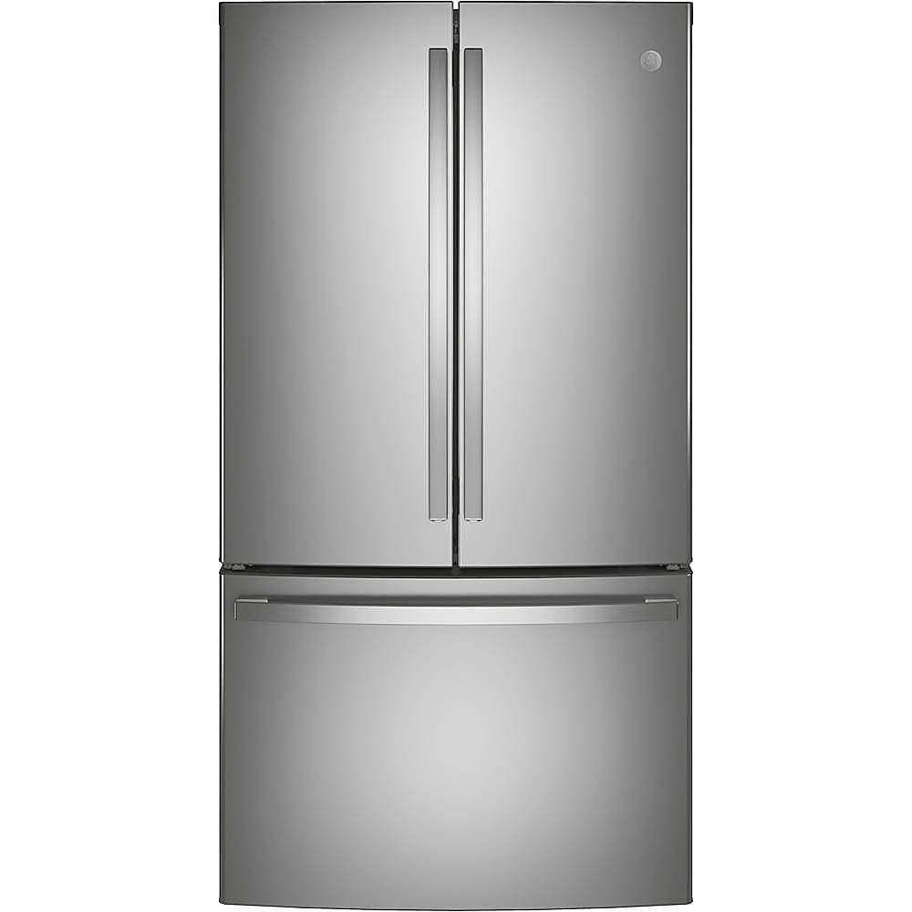 GE - 36 in. Wide 28.7 Cu. Ft. French Door Refrigerator with LED Lighting - Stainless Steel