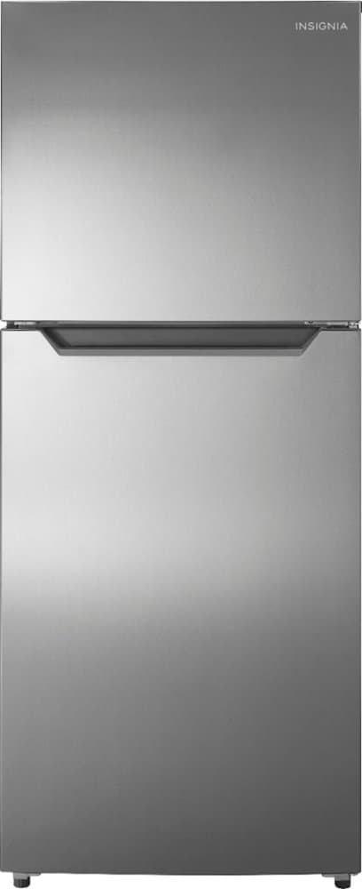 Insignia™ - 24 in. Wide 10 Cu. Ft. Top-Freezer Refrigerator with Reversible Door and ENERGY STAR Certification - Stainless Steel Look