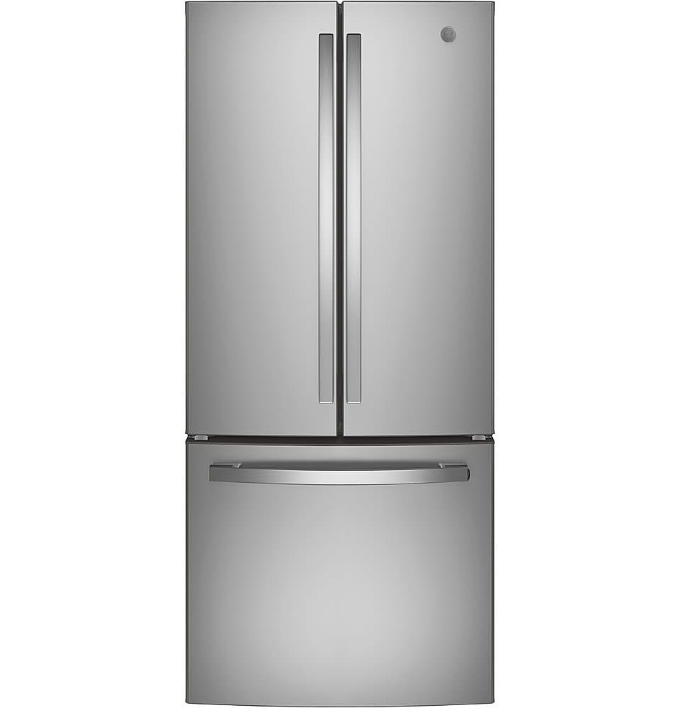 GE - 30 in. Wide 20.8 Cu. Ft. French Door Refrigerator with LED Interior Lighting - Fingerprint resistant Stainless steel