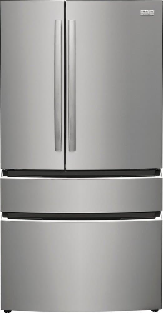 Frigidaire - Gallery 36 in. Wide 22.1 Cu. Ft. Counter-Depth 4-Door French Door Refrigerator with Internal Water Dispenser - Smudge Proof Stainless Steel