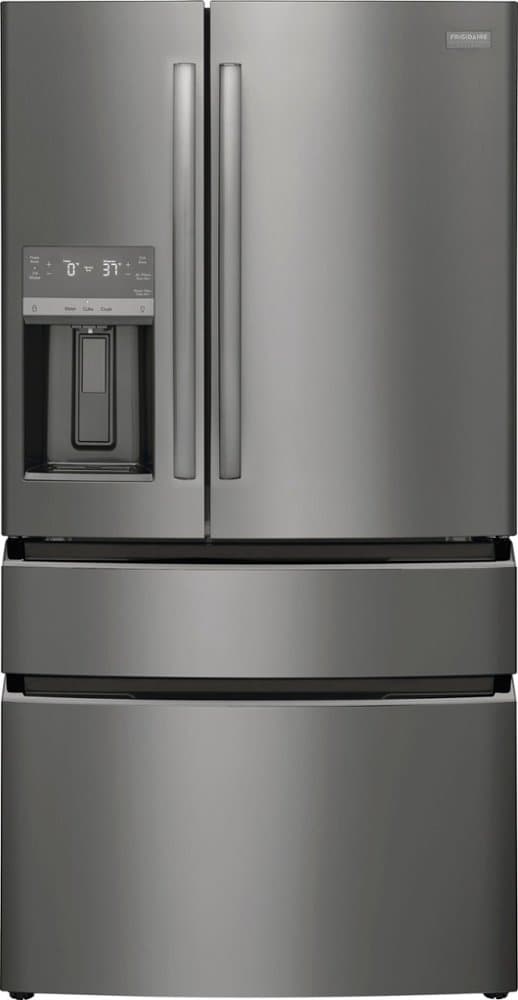 Frigidaire - Gallery 36 in. Wide 21.5 Cu. Ft. Counter-Depth 4-Door French Door Refrigerator - Black Stainless Steel