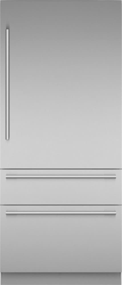 Thermador - Freedom Collection 36 in. Wide 18.8 Cu. Ft. Bottom Freezer Built-in Smart Refrigerator with Masterpiece Series Handles - Stainless Steel