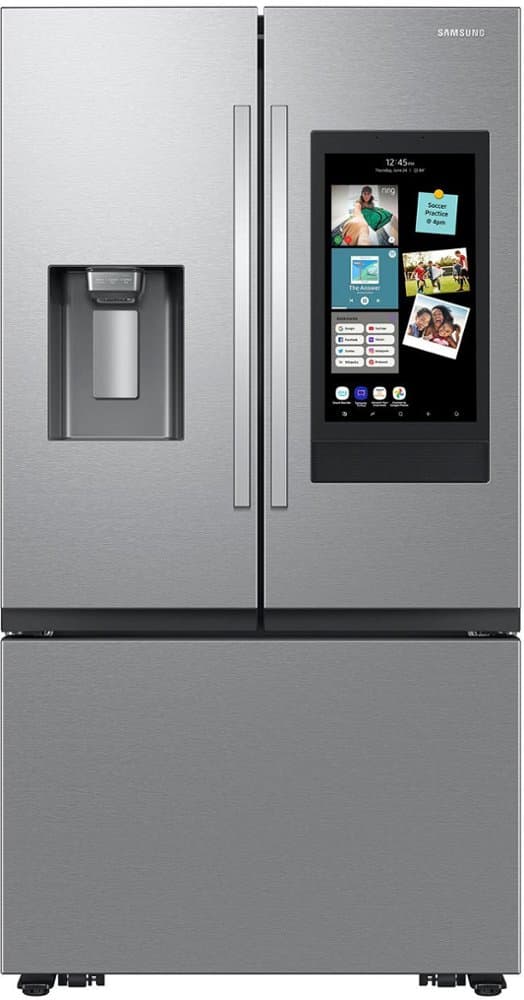 Samsung - 36 in. Wide 30 cu. ft. 3-Door French Door Smart Refrigerator with Family Hub - Stainless Steel