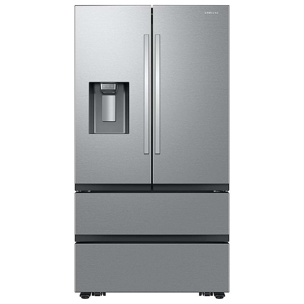 Samsung - 36 in. Wide 25 cu. ft. 4-Door French Door Counter Depth Smart Refrigerator with Four Types of Ice - Stainless Steel