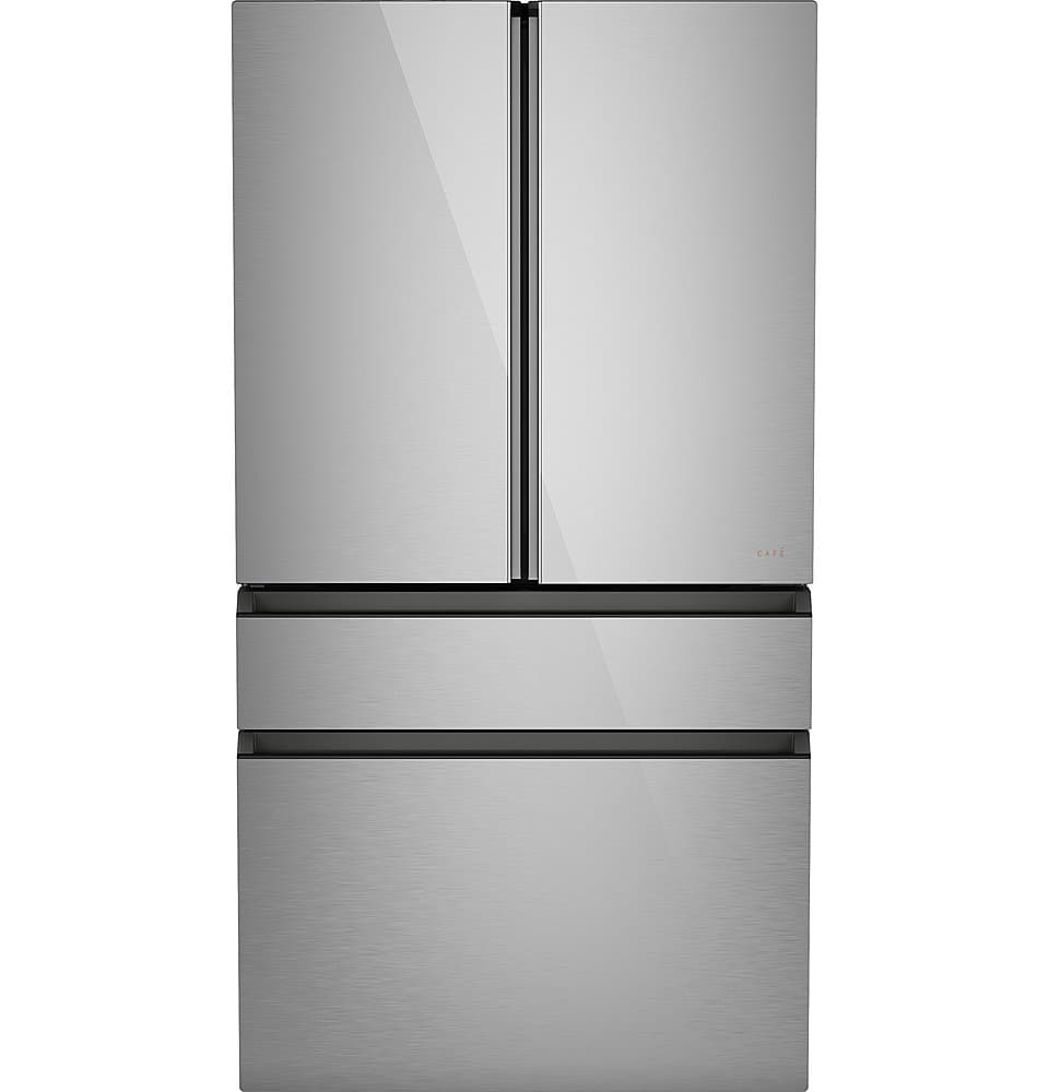 Café - 36 in. Wide 28.7 Cu. Ft. 4-Door French Door Smart Refrigerator with Dual Dispense Auto Fill Pitcher - Platinum Glass