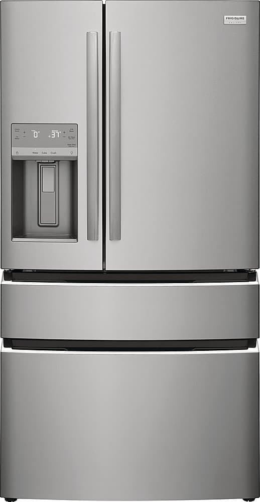 Frigidaire - Gallery 36 in. Wide 26.3 Cu. Ft. 4-Door French Door Refrigerator - Smudge Proof Stainless Steel