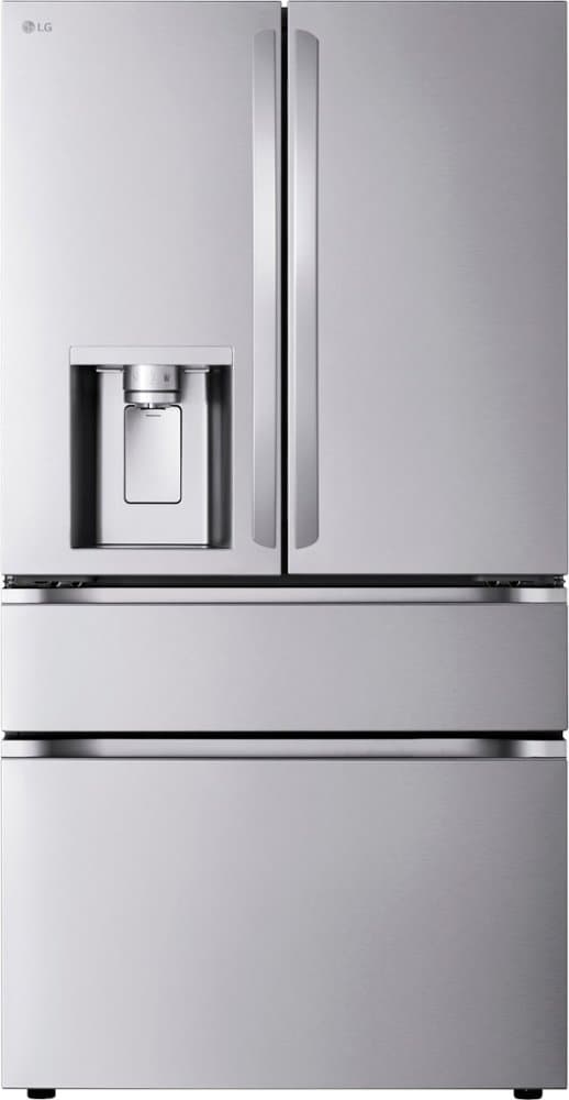 LG - 36-in Wide Standard-Depth MAX 28.6 Cu. Ft. 4-Door French Door Smart Refrigerator with Full-Convert Drawer - Stainless Steel