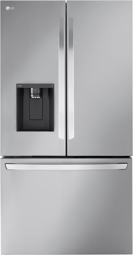 LG - 36-in Wide Standard-Depth MAX 30.7 Cu. Ft. French Door Smart Refrigerator with Dual Ice Maker - Stainless Steel