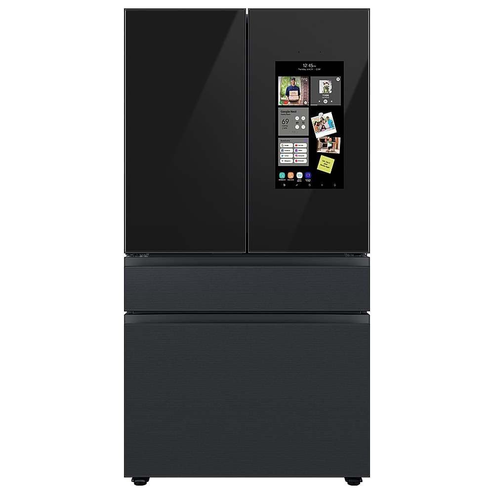 Samsung - 36 in. Wide Open Box BESPOKE 23 cu. ft. 4-Door French Door Counter Depth Smart Refrigerator with Family Hub - Matte Black Steel